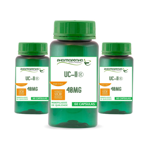 3 Potes UC-II® (Colágeno Tipo 2) 40mg 30 Cápsulas Com Selo de Autenticidade cada